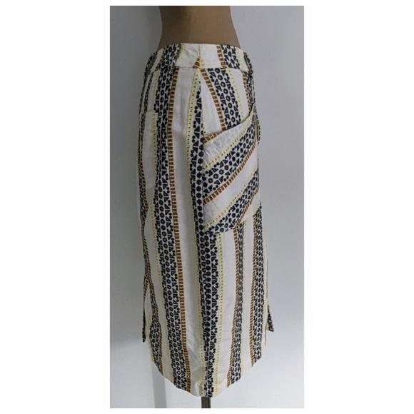 Anthropologie Black and Yellow Striped Skirt - Picture 4 of 6